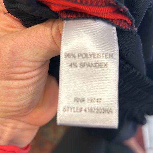 Blue and red cropped straight leg pant - Picture 7 of 7